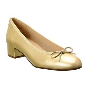 French Sole Elda Leather Pump, Gold Size 8 B